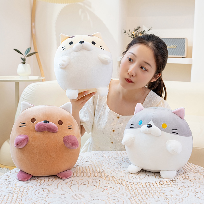 猫ぬいぐるみ ふわもち異色瞳のまんまる子猫