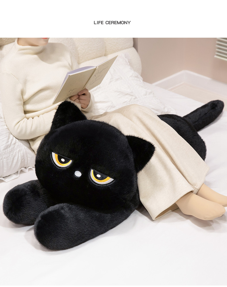 猫ぬいぐるみ つぶらな瞳の不機嫌ねこ