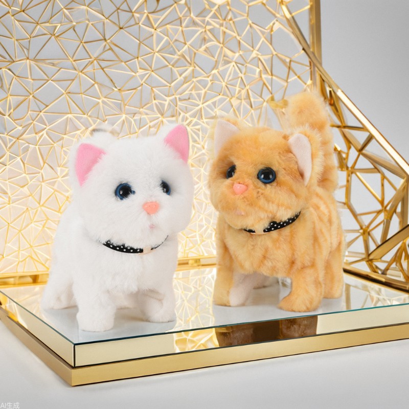 白猫ぬいぐるみ ふわふわ立ち姿が愛らしい子猫のぬいぐるみ