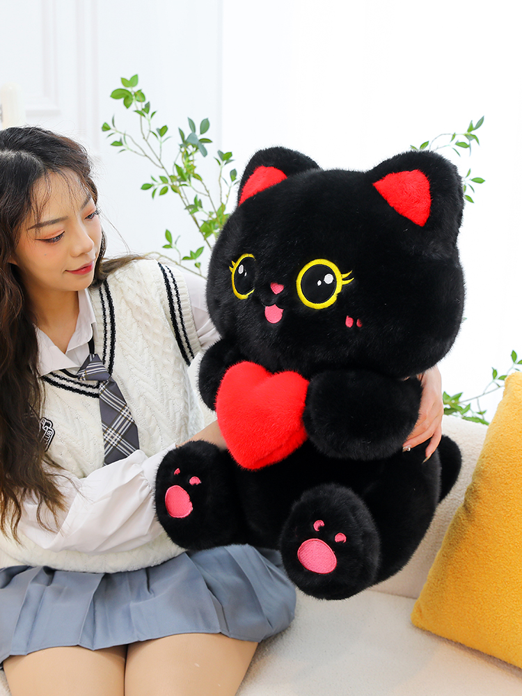 猫ぬいぐるみ まんまるハートにゃん