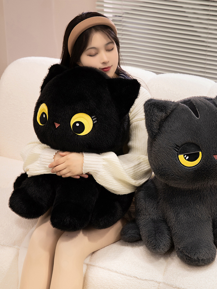 猫ぬいぐるみ まんまる目の夜のともだち