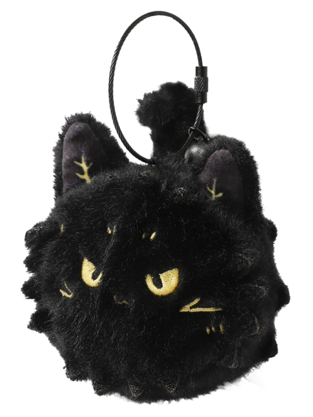 猫ぬいぐるみ まんまる黒猫のふわもこチャーム