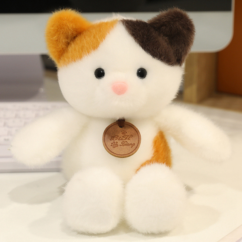 猫ぬいぐるみ ふわもこ座りポーズ三毛猫ぬいぐるみ