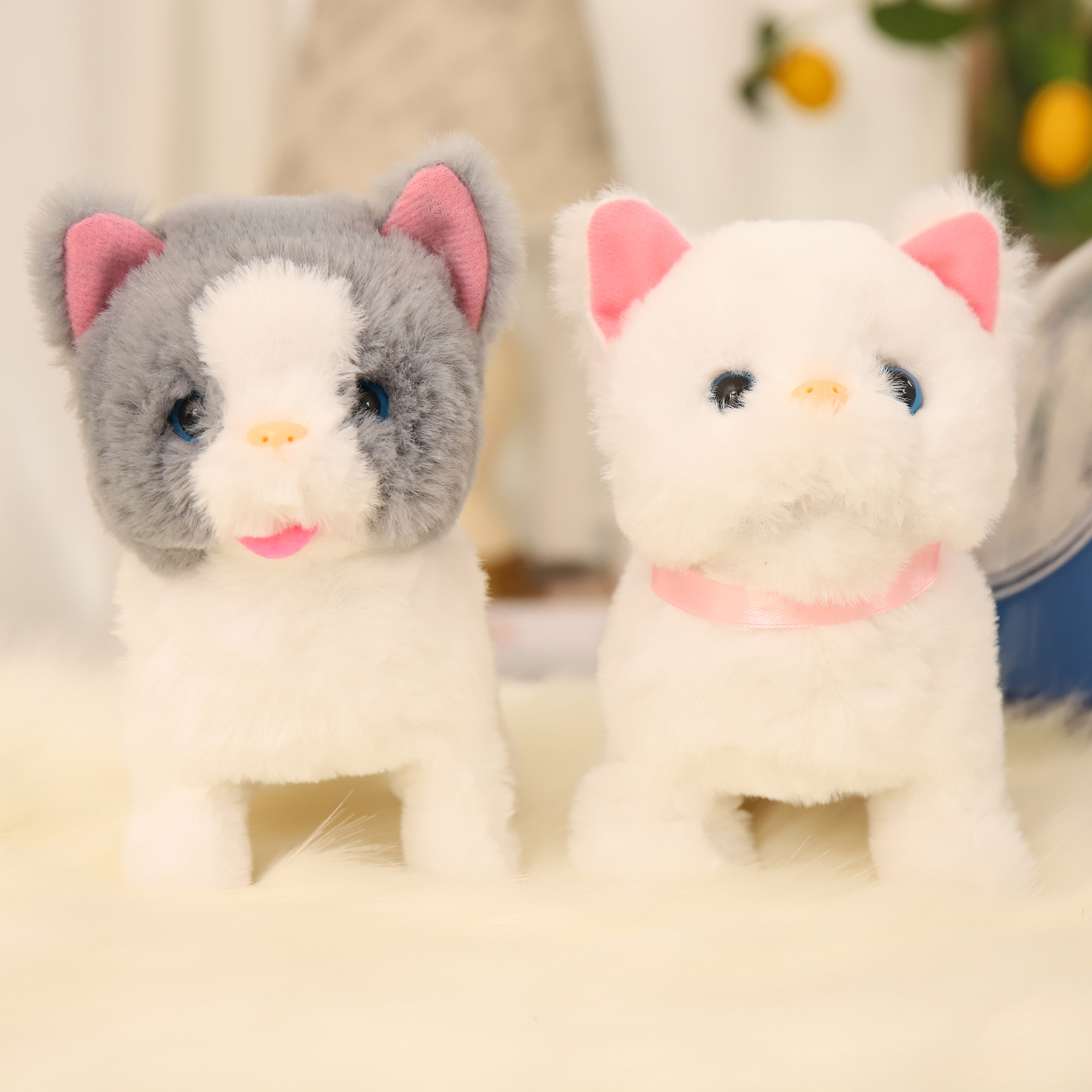 猫ぬいぐるみ ふわふわ座り子猫のお座りぬいぐるみ