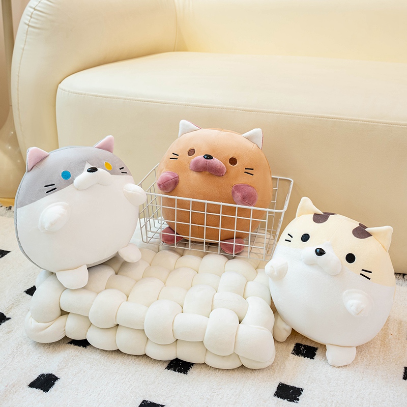 猫ぬいぐるみ ふわもち異色瞳のまんまる子猫