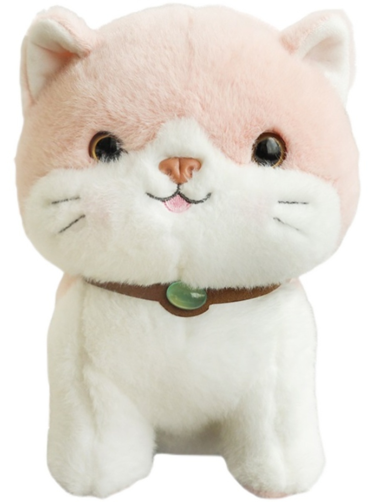 猫ぬいぐるみ 首輪付きまんまる子猫のお座りぬいぐるみ