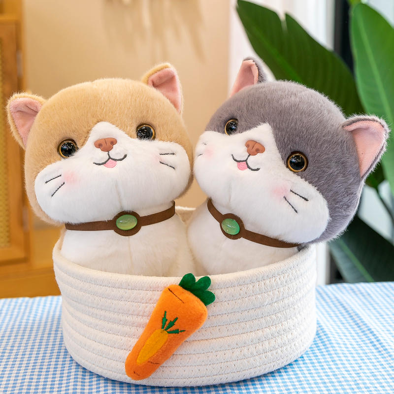 猫ぬいぐるみ もちもち座り子猫のふわふわ抱きしめ人形