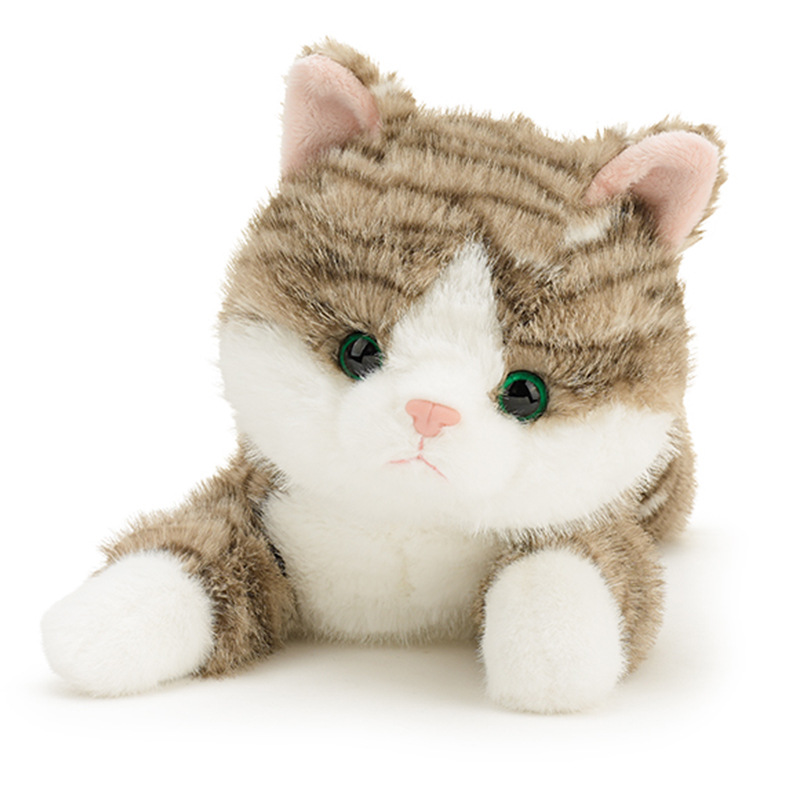 猫ぬいぐるみ 愛らしい瞳のおすわり子猫ぬいぐるみ