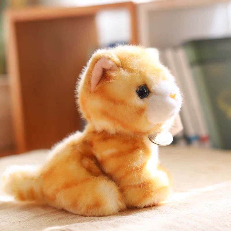 猫ぬいぐるみ リアルな縞模様が可愛い寝そべりトラ茶子猫ぬいぐるみ