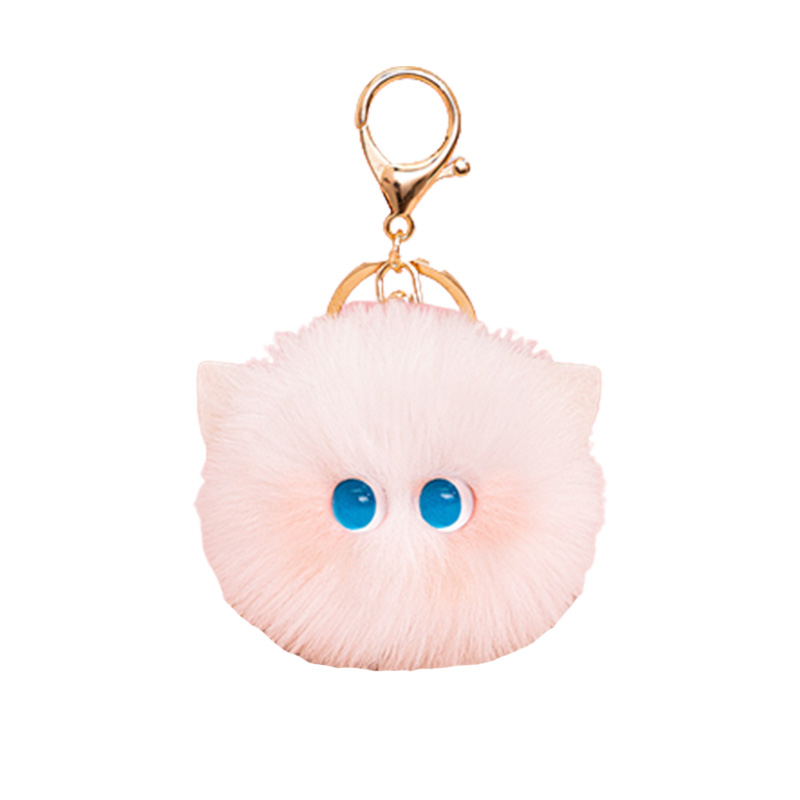 猫ぬいぐるみ ふわふわ猫顔キーホルダー付きぬいぐるみ