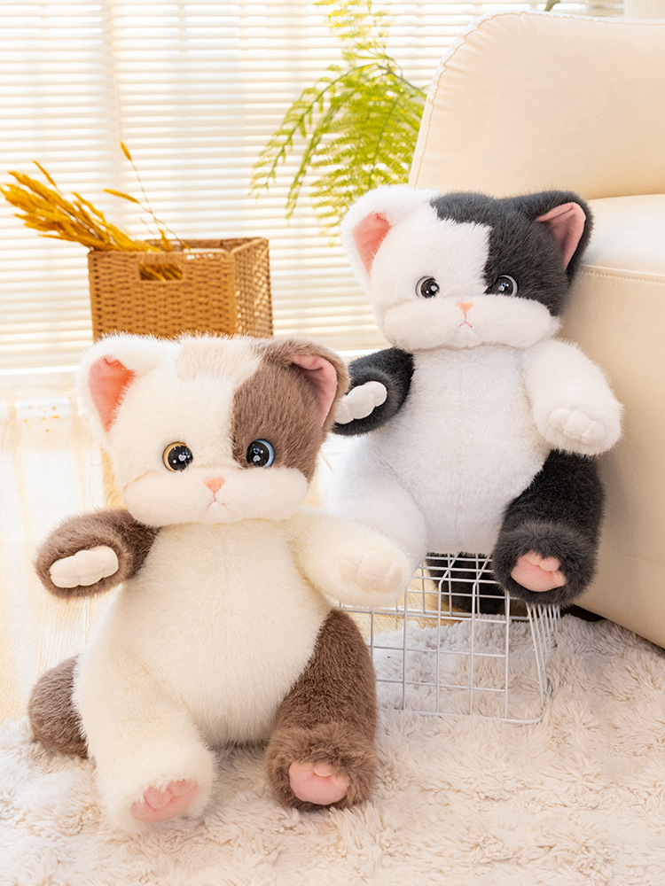猫ぬいぐるみ ふわもち二色ネコちゃん