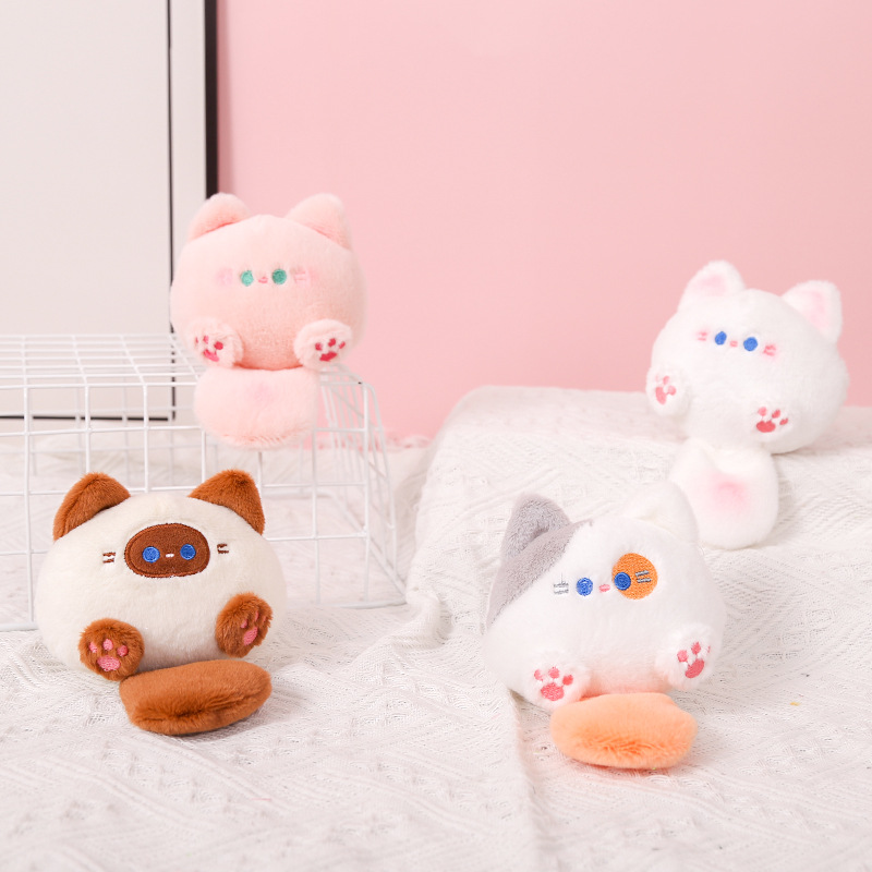 猫ぬいぐるみ まんまるシャムにゃんこ