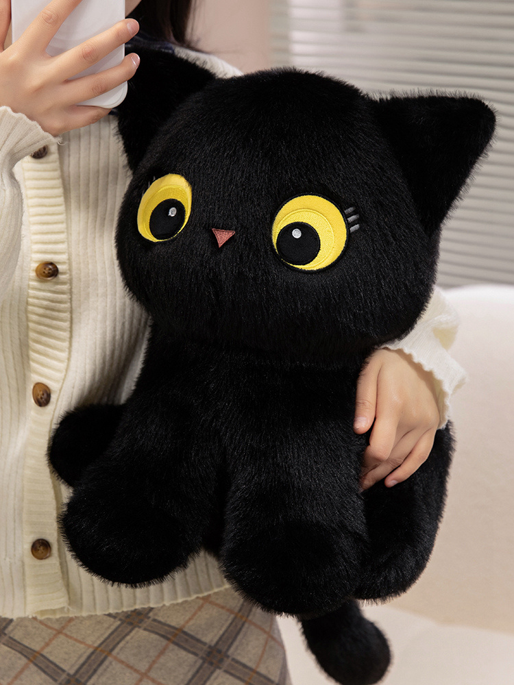 猫ぬいぐるみ まんまる目の夜のともだち