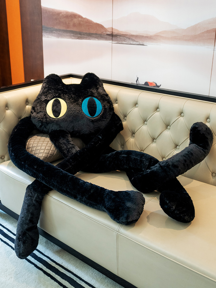 猫ぬいぐるみ おどけ猫のひょっとこ