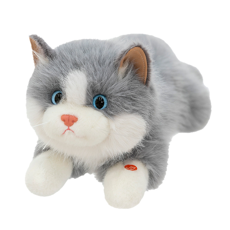 猫ぬいぐるみ リアルな表情が愛らしい子猫のふんわりぬいぐるみ