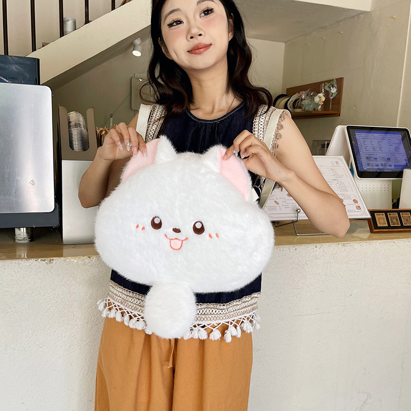 猫ぬいぐるみ もちもち笑顔のにゃんこクッション