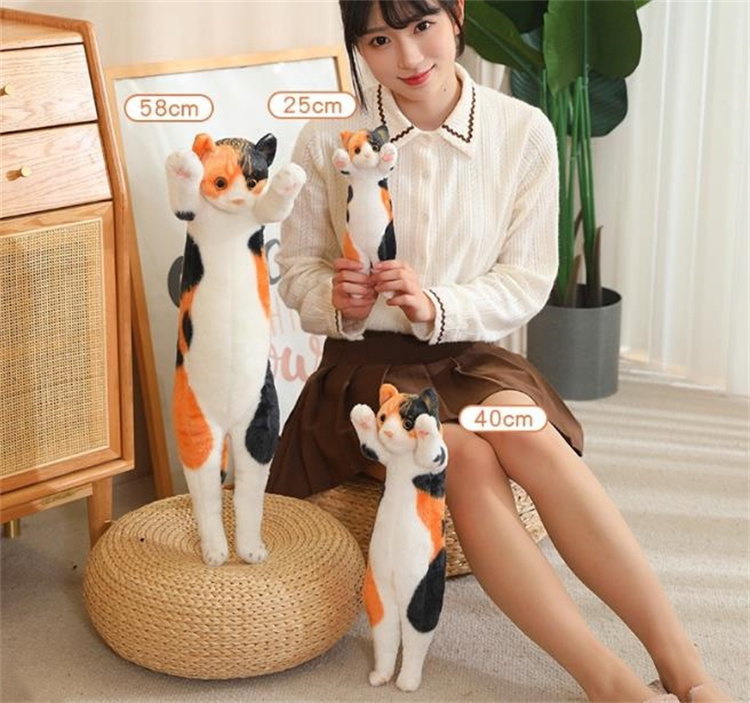 猫ぬいぐるみ 可愛い猫ちゃん抱き枕 茶色系動物人形 子供プレゼント