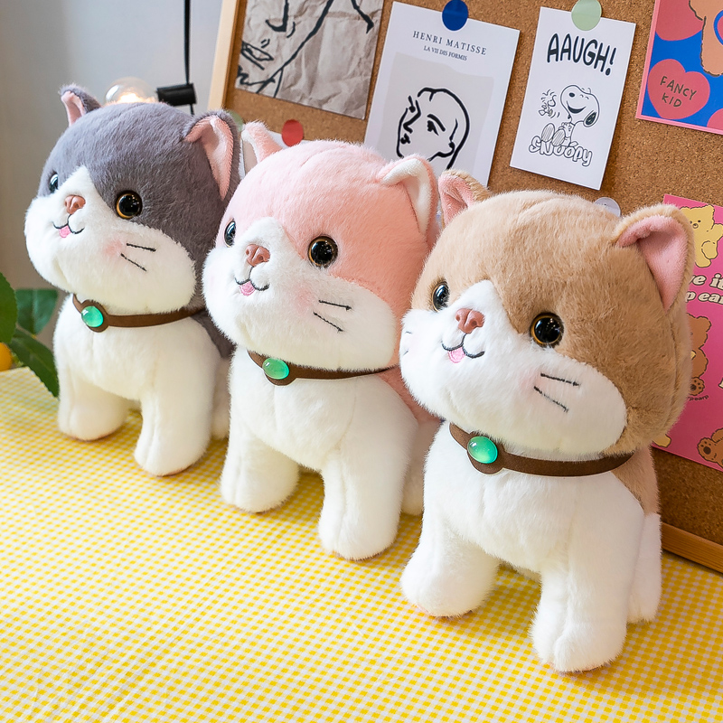 猫ぬいぐるみ もちもち座り子猫のふわふわ抱きしめ人形