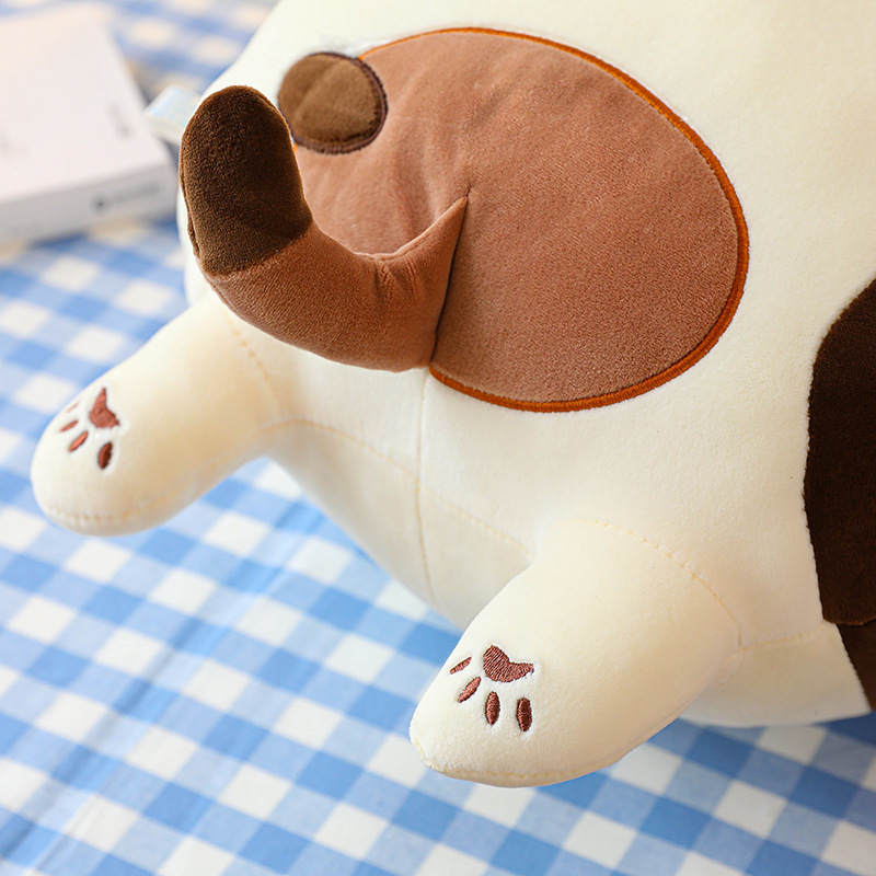 猫ぬいぐるみ ばんざいポーズのまんまる茶白猫ぬいぐるみ