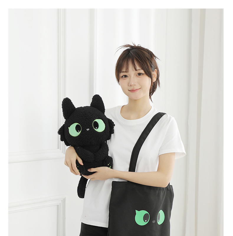 猫ぬいぐるみ まんまる瞳の夜の子猫