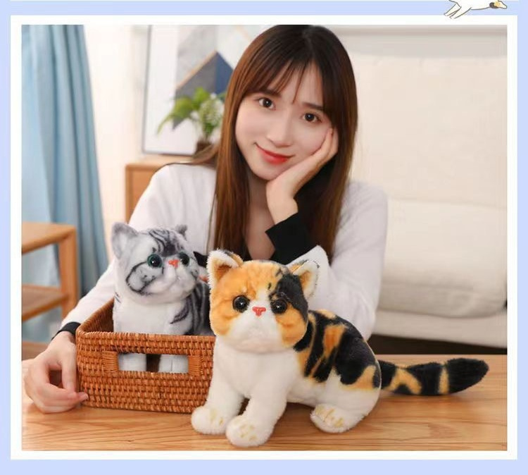 猫ぬいぐるみ グレー系かわいい猫抱き枕ぬいぐるみ子供癒し玩具