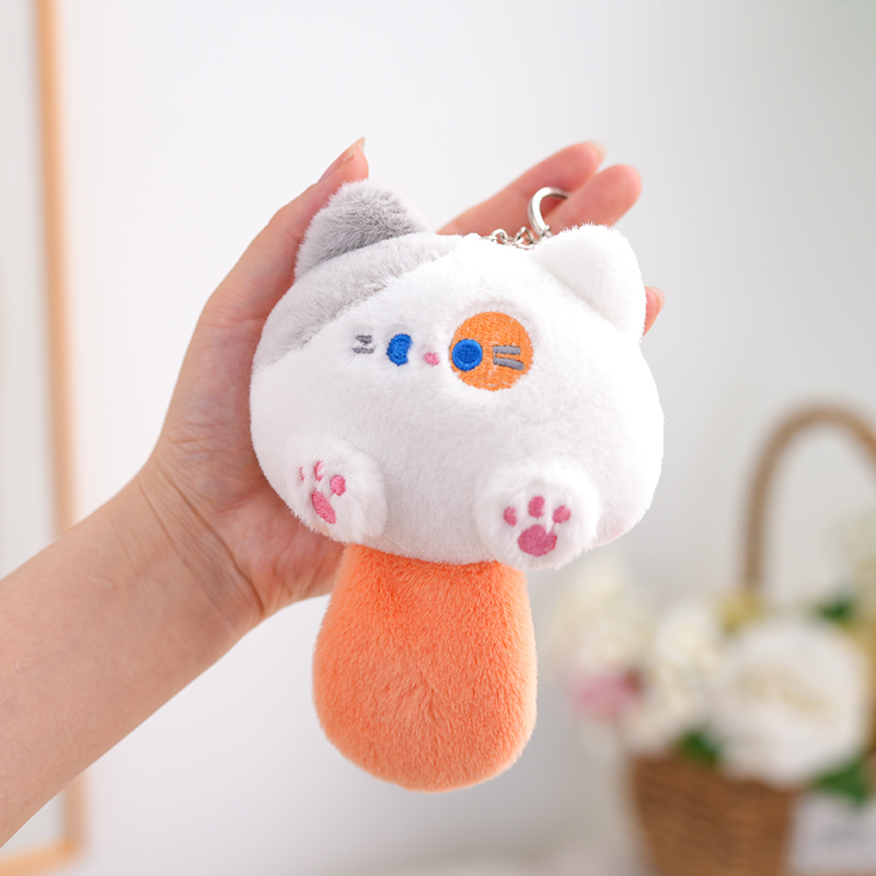 猫ぬいぐるみ ふわもち猫まるキーホルダー
