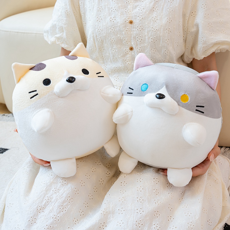 猫ぬいぐるみ ふわもち異色瞳のまんまる子猫