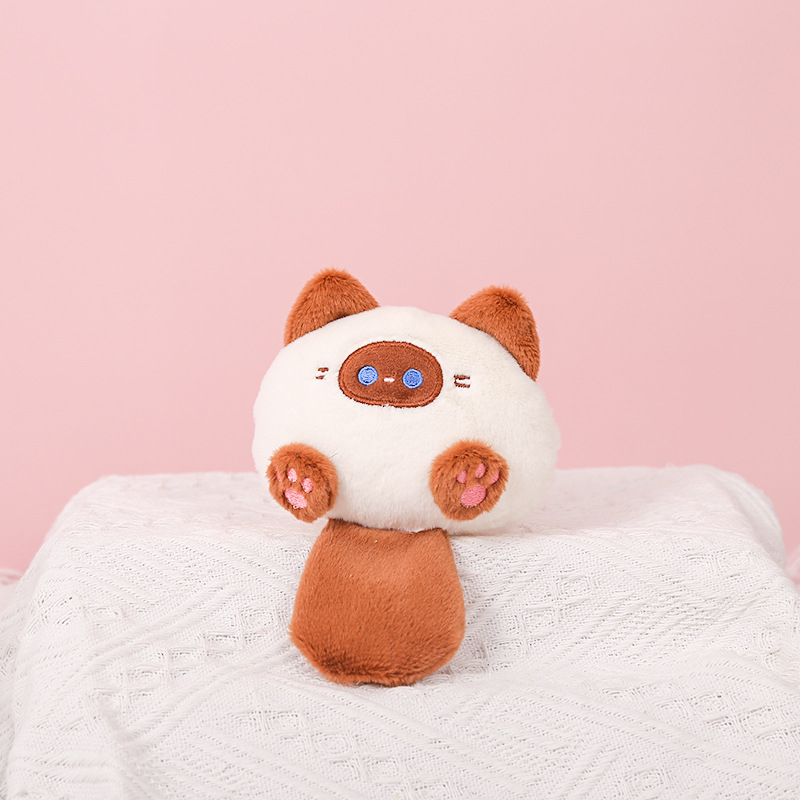 猫ぬいぐるみ まんまるシャムにゃんこ