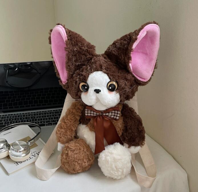 茶色猫ぬいぐるみ斜めがけショルダーバッグサコッシュ