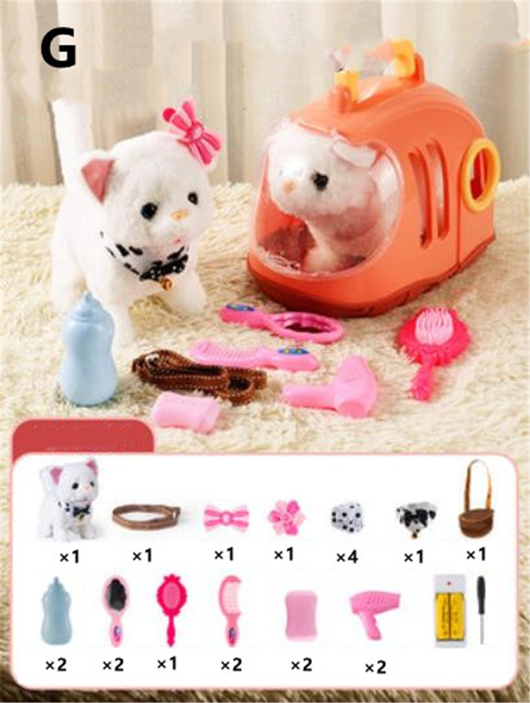 白色猫ぬいぐるみ 電動おもちゃ 子供の日贈り物