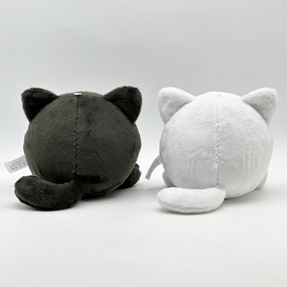 猫ぬいぐるみ まんまる笑顔の白猫ぬいぐるみ手のひらサイズ