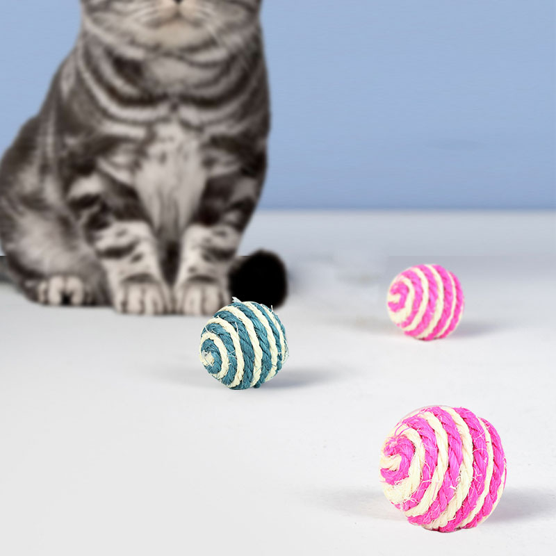 猫グッズ 天然麻縄ボール 猫ちゃん運動玉