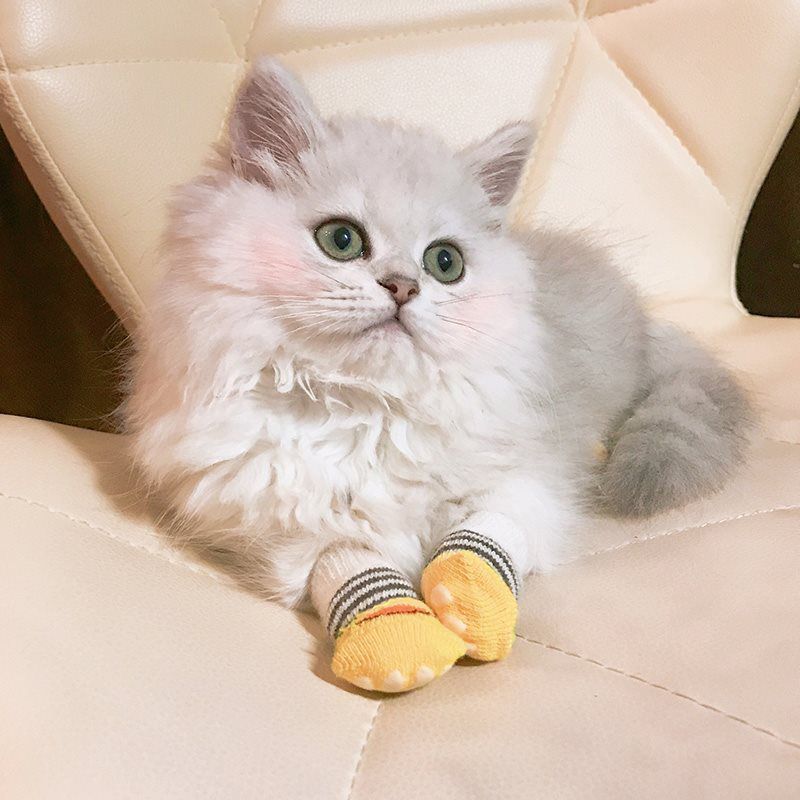 猫グッズ 防災グッズ 猫用緊急時滑り止め保護靴下