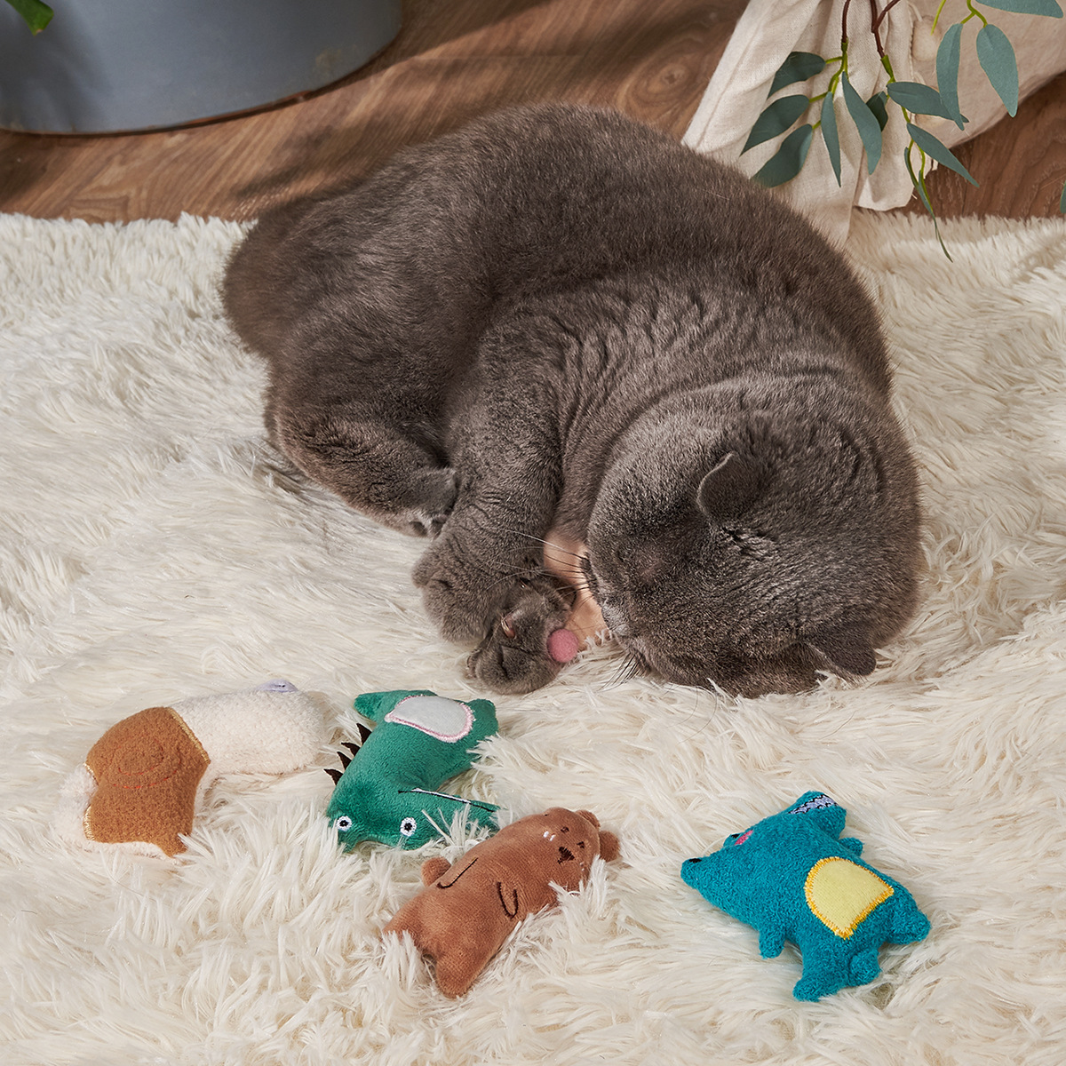 猫グッズ もふもふ動物園おもちゃセット