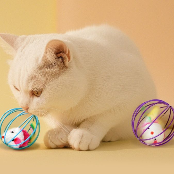 猫グッズ 運動不足解消グッズ 夢中になる鈴入り遊びボール