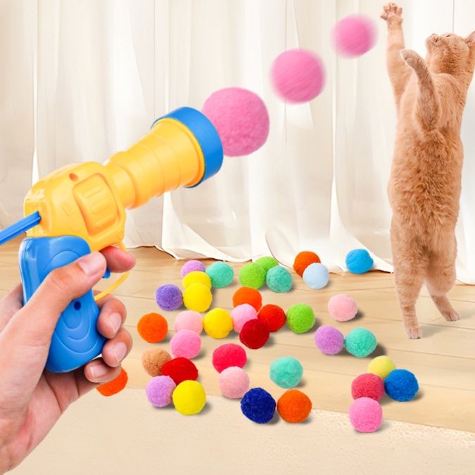 猫グッズ 運動不足解消グッズ ふわポン発射！もふもふキャッチャー