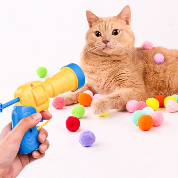 猫グッズ 運動不足解消グッズ ふわポン発射！もふもふキャッチャー