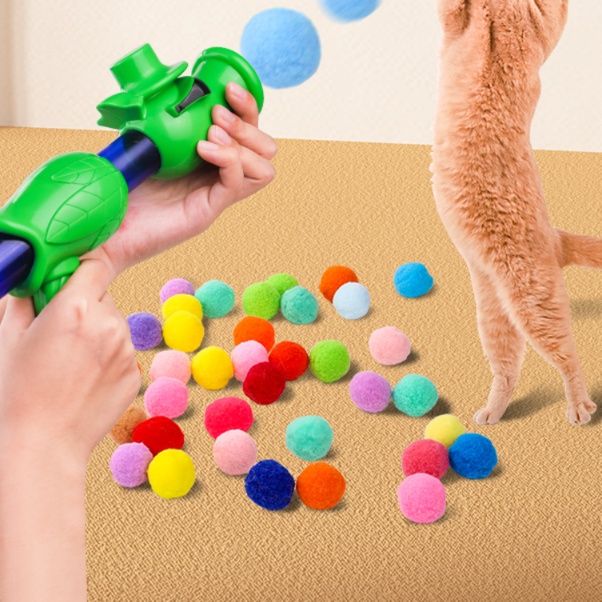 猫グッズ 運動不足解消グッズ ふわポン発射！もふもふキャッチャー