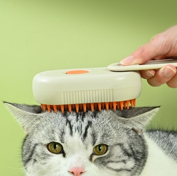 猫グッズ 抜け毛対策グッズ ワンタッチ噴霧ブラシ猫の毛づくろい三役