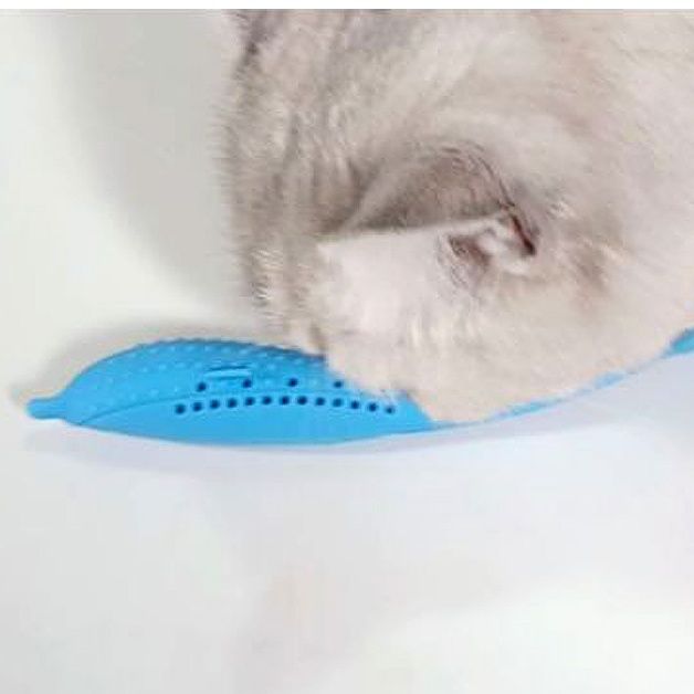 猫グッズ 歯磨きグッズ 猫用歯磨き魚ブラシ 薬草配合