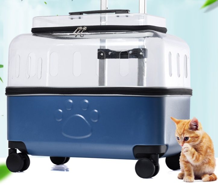 猫グッズ 防災グッズ 猫のための透明キャリーケース