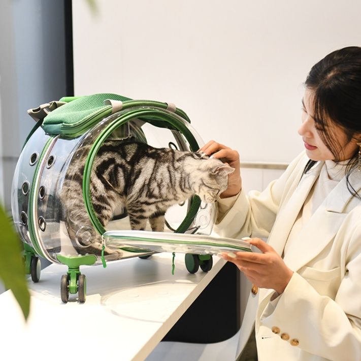 猫グッズ 防災グッズ 透明キャットキャリー 災害避難バッグ