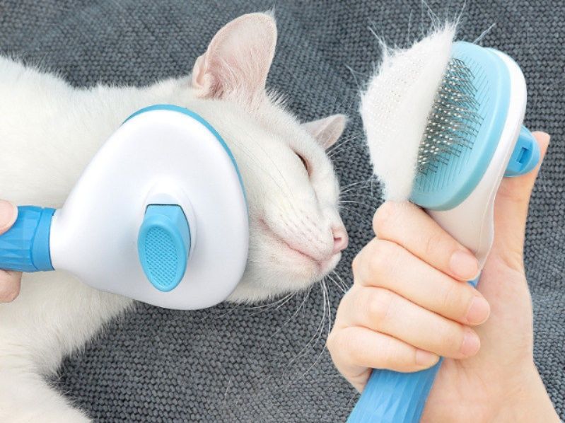 猫グッズ 抜け毛対策グッズ 自動清掃ブラシ 猫の毛づくろい名人