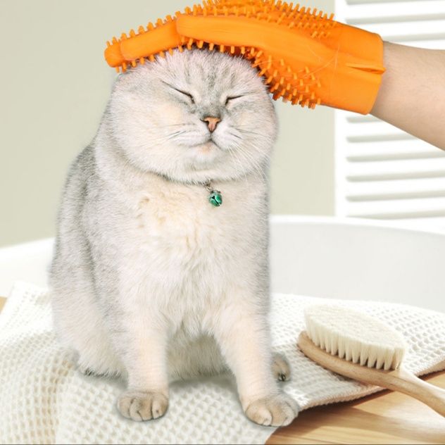 猫グッズ 抜け毛対策グッズ もふもふケア シリコン手袋ブラシ