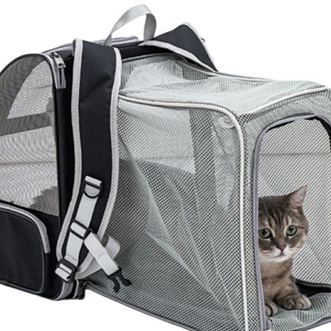 猫グッズ にゃんと安心！拡張キャリーリュック