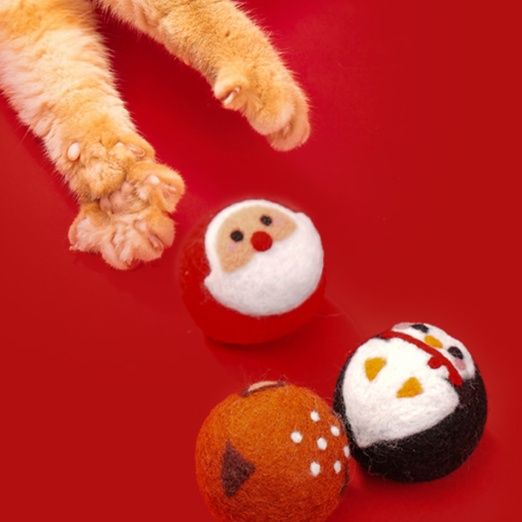 猫グッズ 冬の友達 羊毛ボール遊び