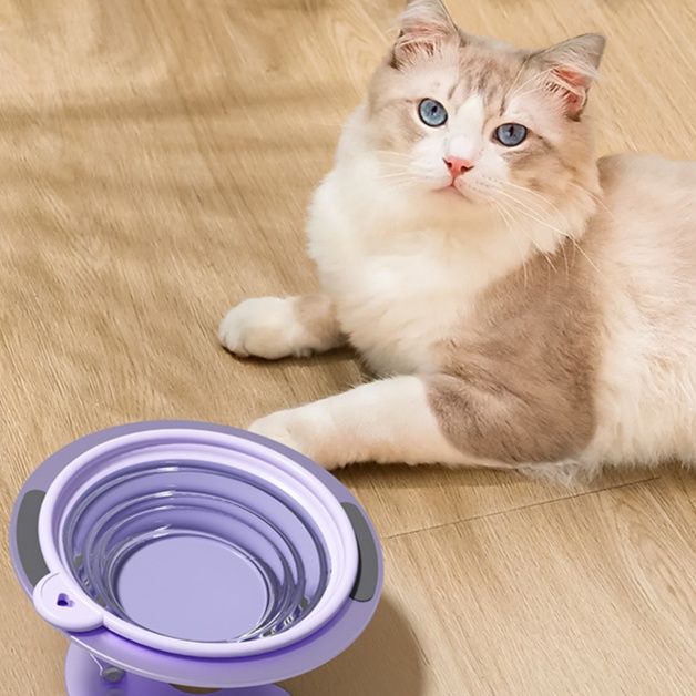 猫グッズ 猫ちゃん安心おでかけ折りたたみ食器