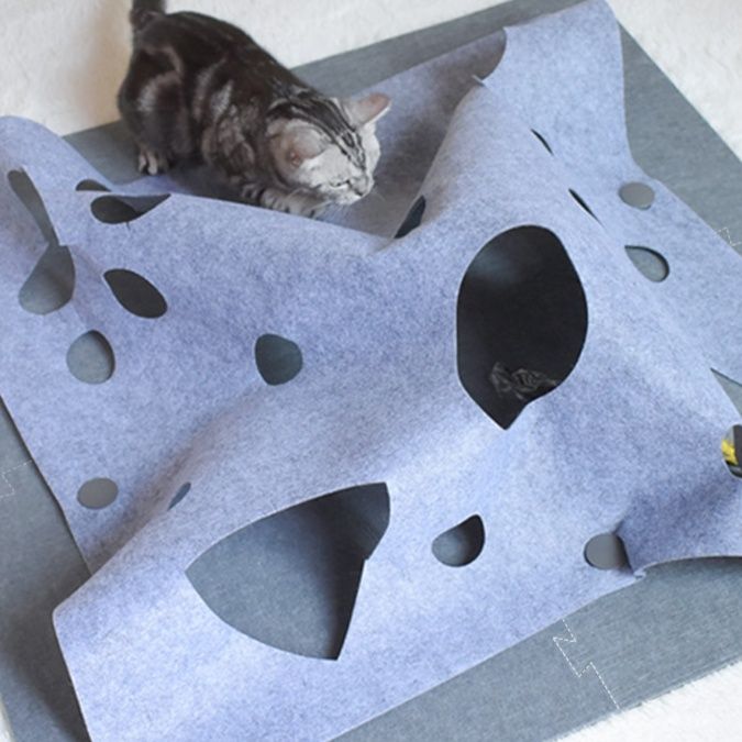 猫グッズ 迷路探検フェルトマット