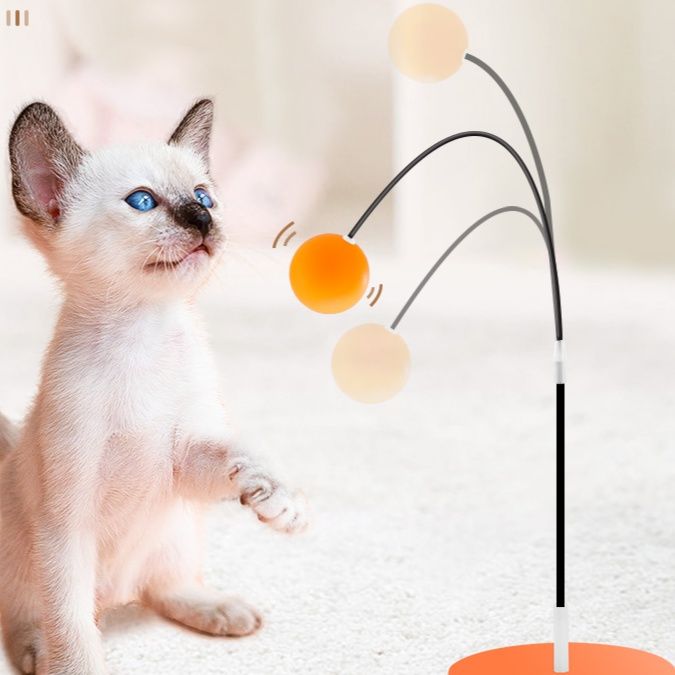 猫グッズ ふわふわ弾む猫じゃらし棒
