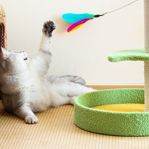 猫グッズ 自動回転ぐるぐる猫じゃらし台